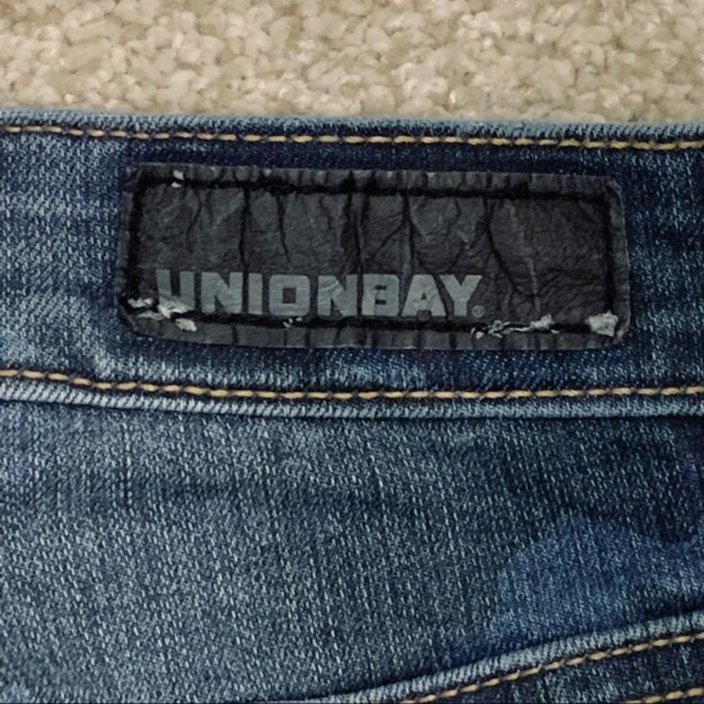Unionbay High Rise Blue Camo Skinny Jeans 9 - Picture 11 of 16